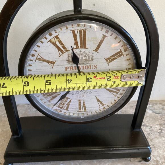 Wooden Desk Clock Roman Numerals Silent Non Tic 11" X 9" X 3" Inches Battery Op - Picture 5 of 9